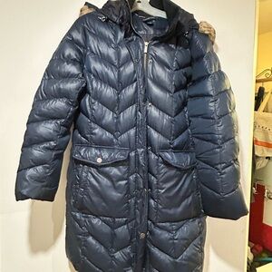 Lands' End Dark 3/4 puffer coat